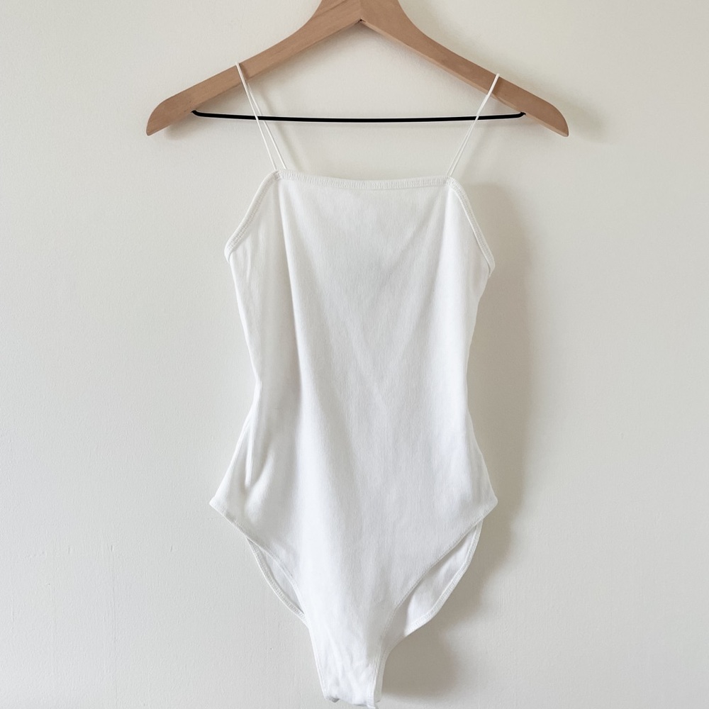 Wild Fable Ribbed White Bodysuit